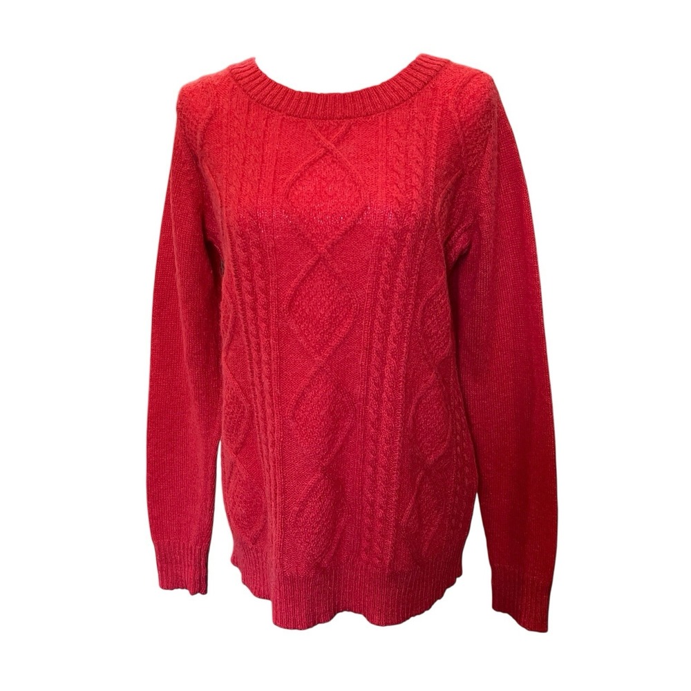 Woolrich Sz M Sweater Cable Knit Long Sleeve Vintage Fisherman Lightweight